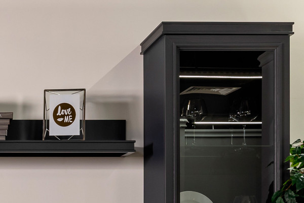 Изображение товара Шкаф с витриной Ангстрем Орландо гостиная ОР-225.60 исп.6 (серый уголь)