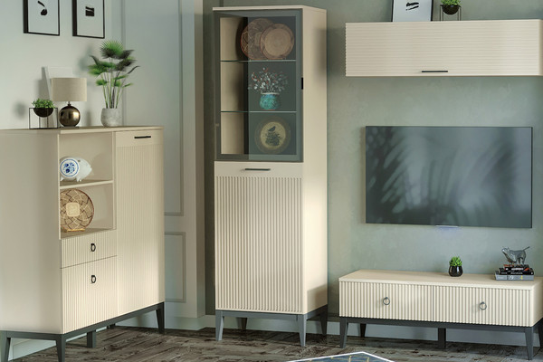 Изображение товара Шкаф Ангстрем Хилтон гостиная ХТ-224.04 левый исп.2 (Д2, кашемир серый)