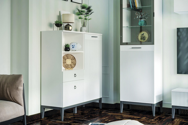 Изображение товара Шкаф Ангстрем Хилтон гостиная ХТ-270.04 исп.4 (Д1, белый премиум)