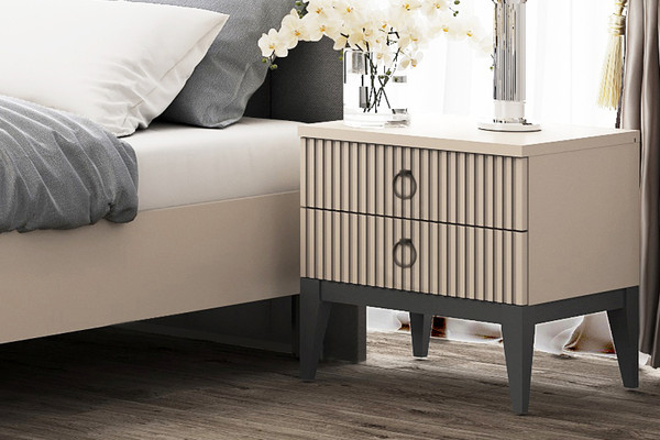 Изображение товара Прикроватная тумба Ангстрем Хилтон спальня ХТ-302.03 (Д) исп.3 (Д2, кашемир серый)