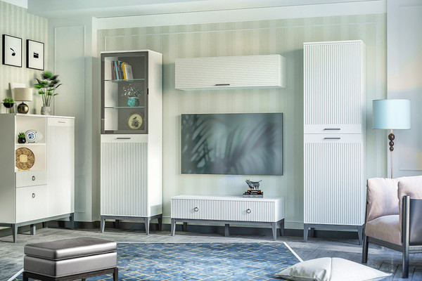 Изображение товара Шкаф навесной Ангстрем Хилтон гостиная ХТ-430.02 исп.2 (Д1, белый премиум)