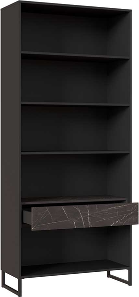 Изображение товара Шкаф Ангстрем Милагро гостиная МИ-205.04 ((Н), камень пьетра/черный графит/черный)