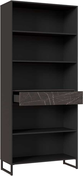 Изображение товара Шкаф Ангстрем Милагро гостиная МИ-205.04 ((Н), камень пьетра/черный графит/черный)