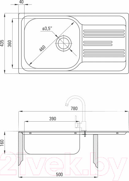 Изображение товара Мойка кухонная Deante Xylo ZEX 0113