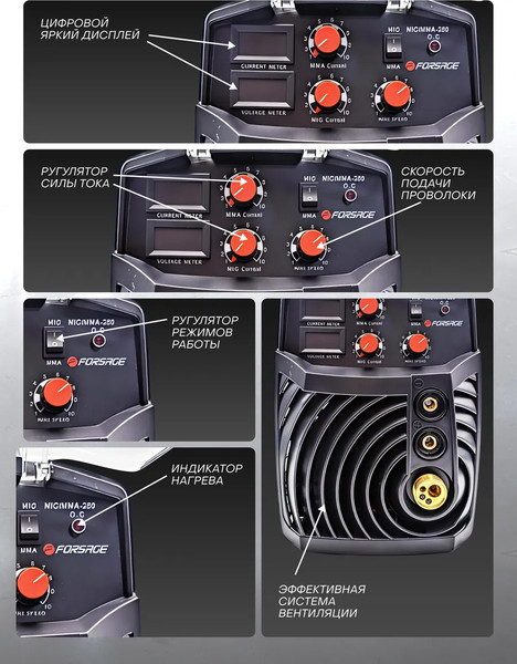 Изображение товара Полуавтомат сварочный Forsage F-MIG/MMA250 (6570)