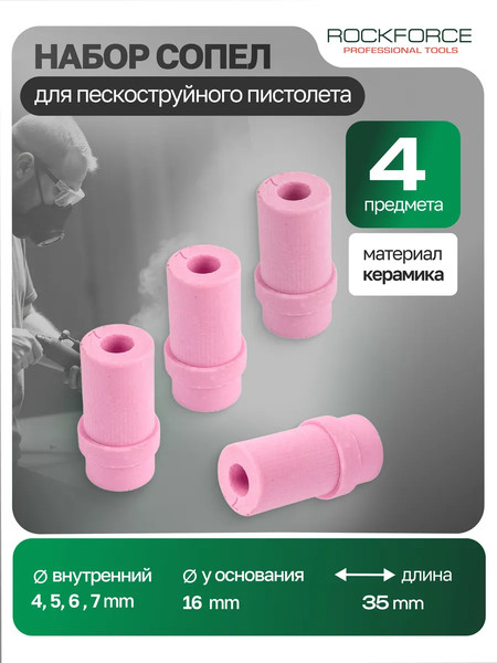 Изображение товара Сопла для пескоструйного пистолета RockForce RF-SBCG-P(28664)