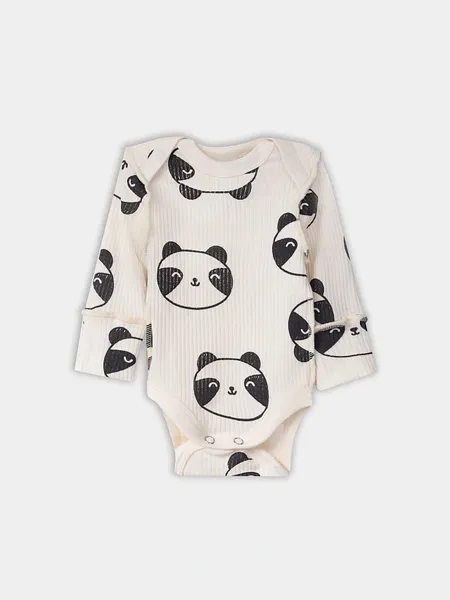 Изображение товара Набор боди для малышей Mark Formelle 13018-1-2 (р.62-40, охра/панды на молочном)