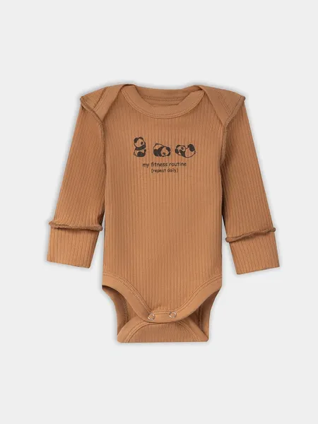 Изображение товара Набор боди для малышей Mark Formelle 13018-1-2 (р.62-40, охра/панды на молочном)