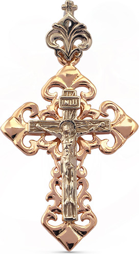 Изображение товара Крестик из желтого золота Кристалл C770600226773