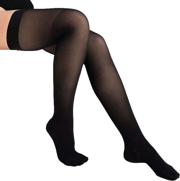 Изображение товара Чулки компрессионные Trives с закрытым носком 1кл / ТК.931 (р.6, черный, на широкое бедро)