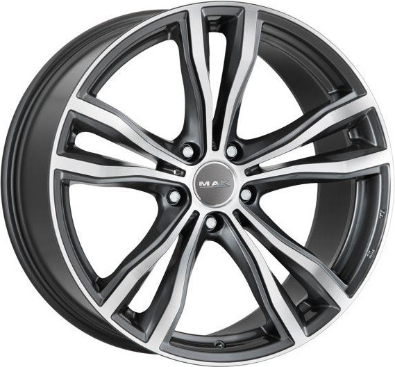 Изображение товара Литой диск MAK X-Mode 21x11.5" 5x120мм DIA 74.1мм ET 38мм Gun Met-Mirror Face