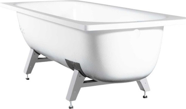 Изображение товара Ванна стальная ВИЗ Antika 105x65 / А-10901 (белая орхидея, с опорной подставкой без ранта)