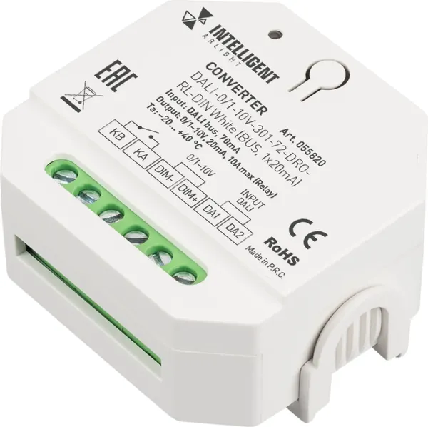 Конвертер для светодиодной ленты Arlight Intelligent DALI-0/1-10V-301-72-DRO-RL-DIN / 055820 — фото 3