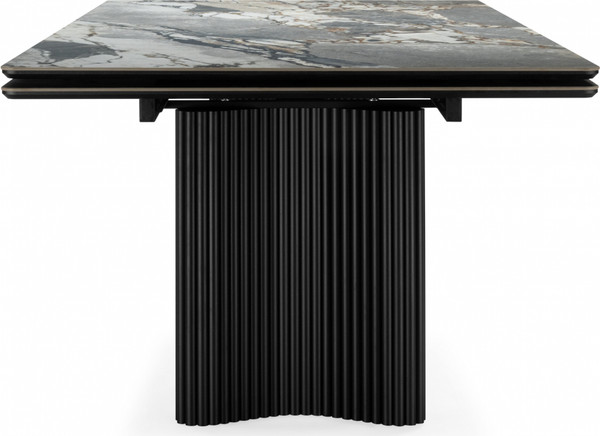 Изображение товара Обеденный стол Woodville Мален 240x110 (mineral stone baldoser/черный)