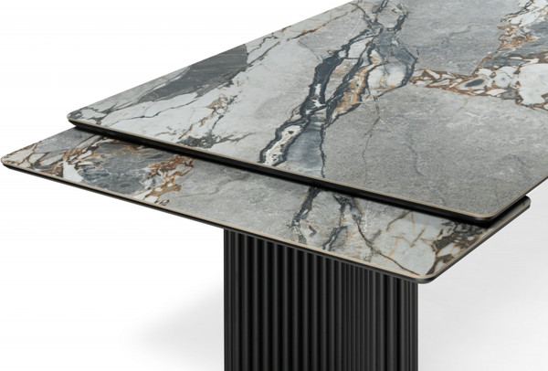 Изображение товара Обеденный стол Woodville Мален 240x110 (mineral stone baldoser/черный)