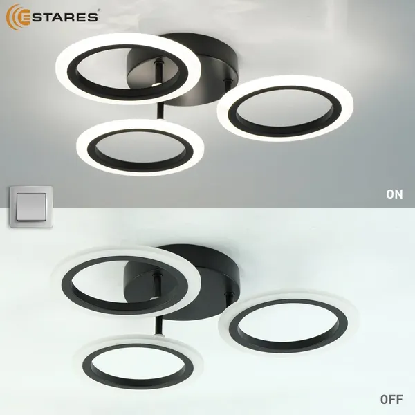 Изображение товара Люстра Estares Maria 80W 3R-ON/OFF(IRC)-390x90-BLACK/WHITE-220-IP20