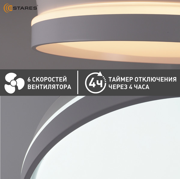 Изображение товара Вентилятор Estares Fan Regor 50W+25W R-APP-480/1060x410-WHITE/WHITE/CLEAR-220-IP20