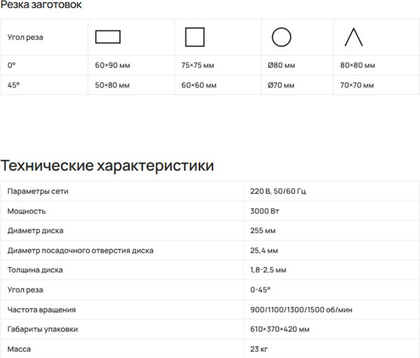 Изображение товара Отрезная пила Ravic RV255 по металлу (с пильным диском)