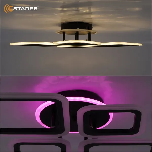 Изображение товара Люстра Estares Oval RGB 65W 4S1R-RC-600x445x95-BLACK/WHITE-220-IP20