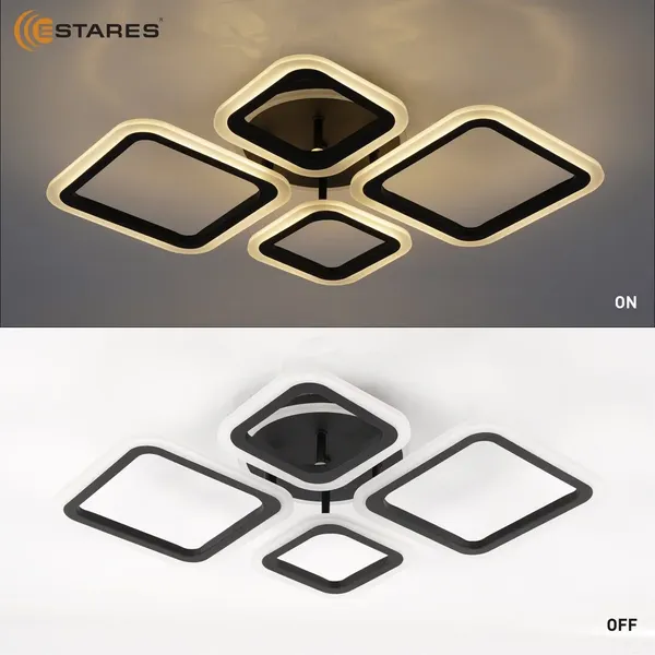 Изображение товара Люстра Estares Oval RGB 65W 4S1R-RC-600x445x95-BLACK/WHITE-220-IP20