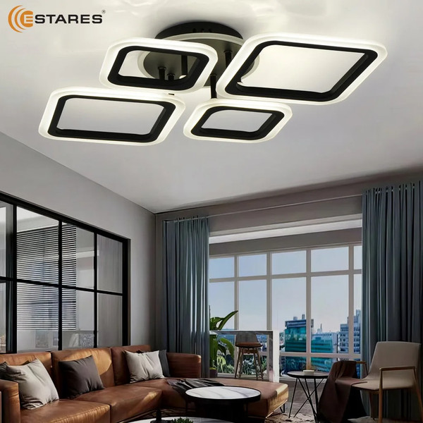 Изображение товара Люстра Estares Oval RGB 65W 4S1R-RC-600x445x95-BLACK/WHITE-220-IP20