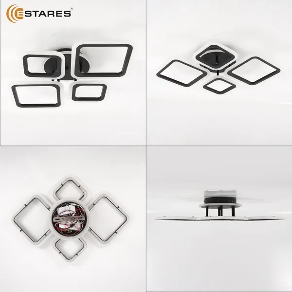 Изображение товара Люстра Estares Oval RGB 65W 4S1R-RC-600x445x95-BLACK/WHITE-220-IP20