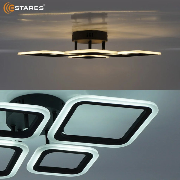 Изображение товара Люстра Estares Oval 60W 4S-RC-600x445x95-BLACK/WHITE-220-IP20
