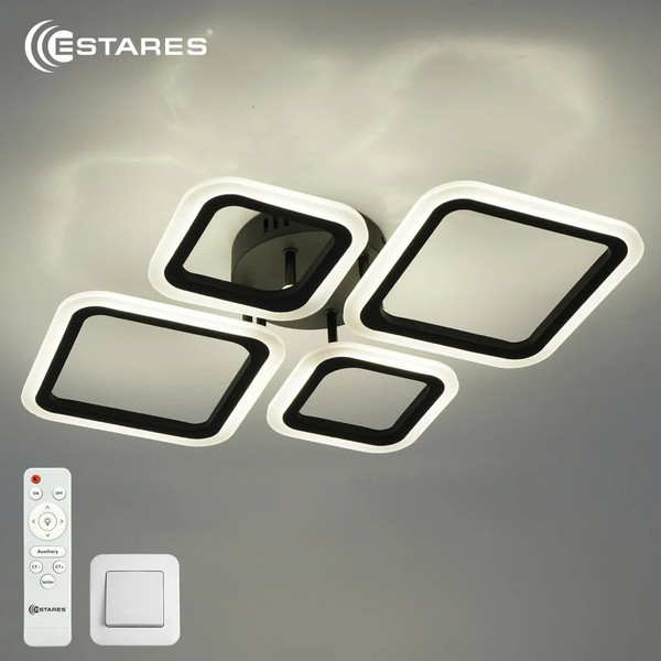 Изображение товара Люстра Estares Oval 60W 4S-RC-600x445x95-BLACK/WHITE-220-IP20