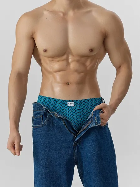 Изображение товара Трусы мужские Mark Formelle 411229 (р.98-108, узор на светло-бирюзовом)