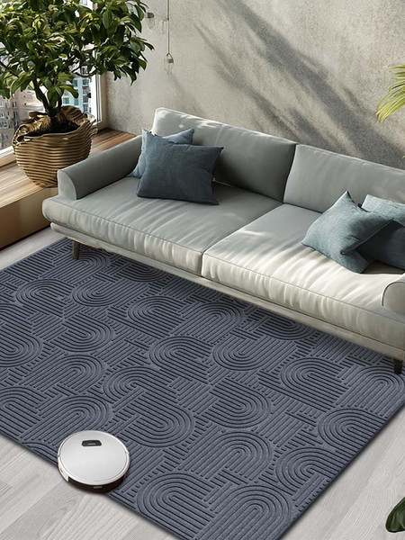 Изображение товара Коврик грязезащитный Shahintex Icarpet Лабиринт с тиснением 50х100 / 870462 (серый 01 S)