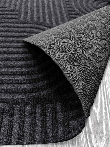 Изображение товара Коврик грязезащитный Shahintex Icarpet Лабиринт с тиснением 67х120 / 872114 (черный гранит 03 S)