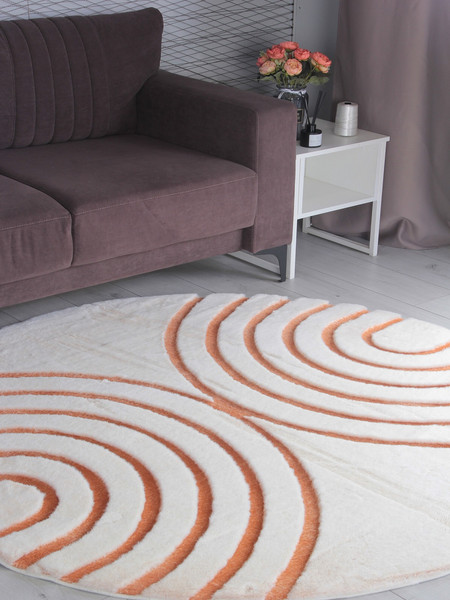 Изображение товара Коврик PIXEL Rabbit Carving PX4005-DAIRE-CREAM-TERRA (1.2x1.2)