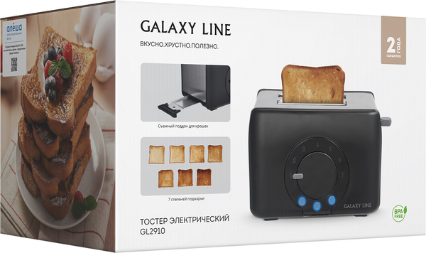 Изображение товара Тостер Galaxy Line GL 2910 (черный)
