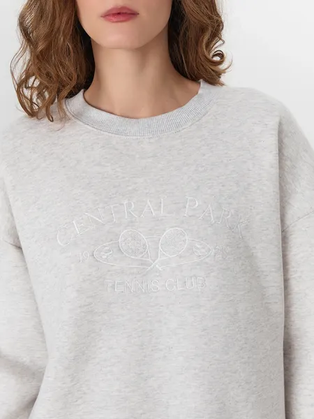 Изображение товара Свитшот Mark Formelle 122887/1 (р.164/170-92-98, серый меланж 4306-А/644-W вышивка)