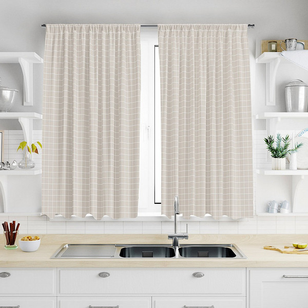 Изображение товара Комплект штор Домашняя мода Сардиния рогожка хлопок (2шт, 148x160)