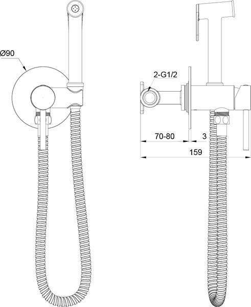 Изображение товара Гигиенический душ со смесителем Oliveeka OL-829902-CR (хром)