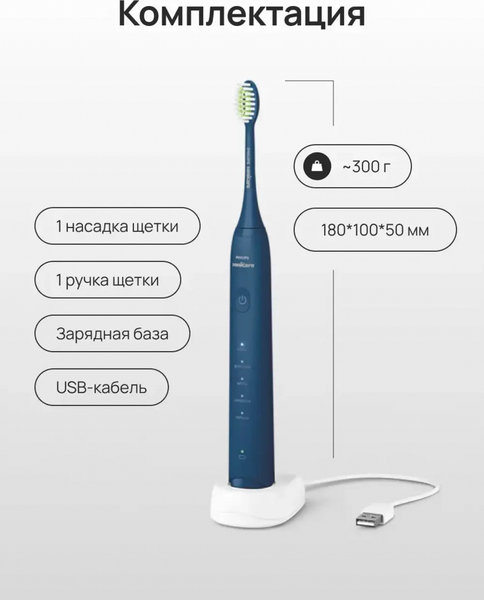 Изображение товара Звуковая зубная щетка Philips HX2471/01 (синий)