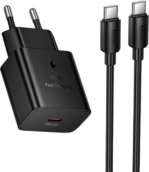 Изображение товара Зарядное устройство сетевое Hoco N76 + кабель Type-C-Type-C (черный)