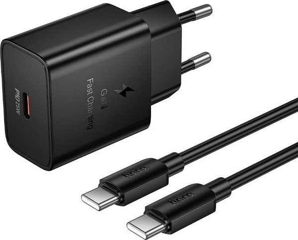 Изображение товара Зарядное устройство сетевое Hoco N76 + кабель Type-C-Type-C (черный)