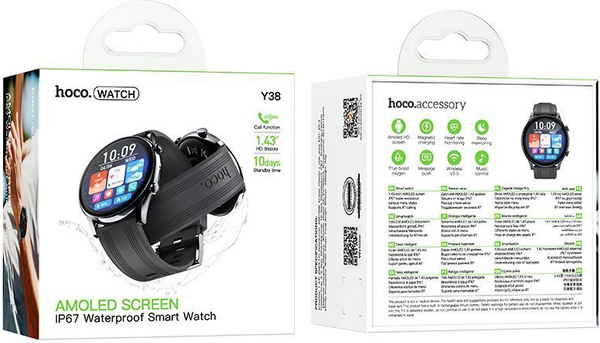 Изображение товара Умные часы Hoco Y38 Amoled Call Version (черный)
