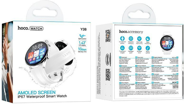 Изображение товара Умные часы Hoco Y38 Amoled Call Version (серебро)