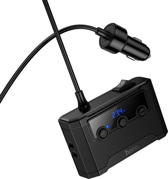 Изображение товара Разветвитель в прикуриватель Hoco Z64 (черный)