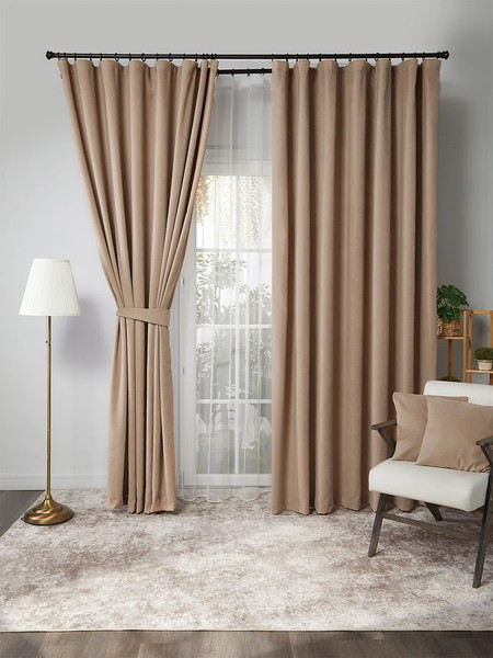 Изображение товара Комплект штор Soft Lines канвас 43 200x270 (2шт, бежевый)