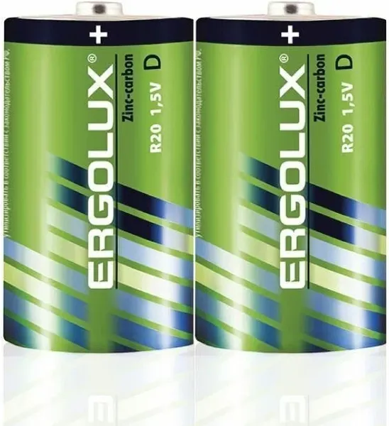 Изображение товара Комплект батареек Ergolux R20 SR2 / 12442