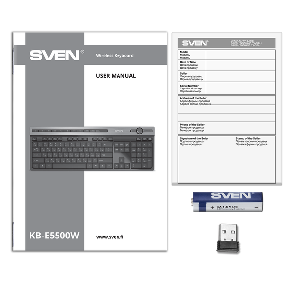 Изображение товара Клавиатура Sven KB-E5500W (черный)