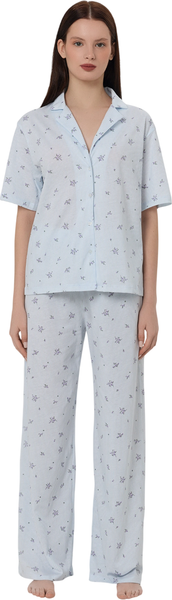 Изображение товара Пижама Mark Formelle 592554 (р.164/170-108-114, цветы на голубой полоске)