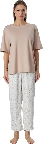 Изображение товара Пижама Mark Formelle 592541 (р.164/170-104-110, бежевый/цветы на холодном молоке)