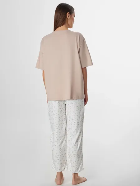 Изображение товара Пижама Mark Formelle 592541 (р.164/170-104-110, бежевый/цветы на холодном молоке)