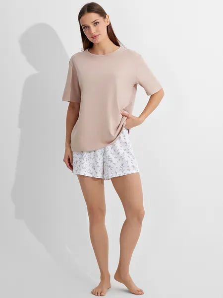 Изображение товара Пижама Mark Formelle 592542 (р.164/170-84-90, бежевый/цветы на холодном молоке)