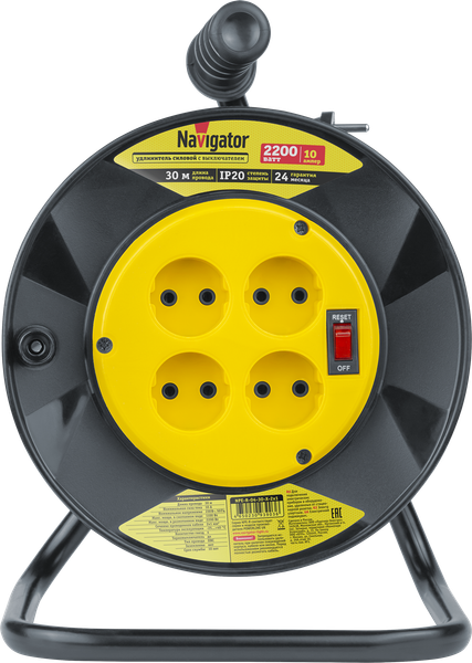 Удлинитель на катушке Navigator NPE-R-04-30-X-2x1 / 93903 — фото 6